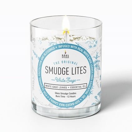 [91948] Smudge Lites Candle White Sage – 4"