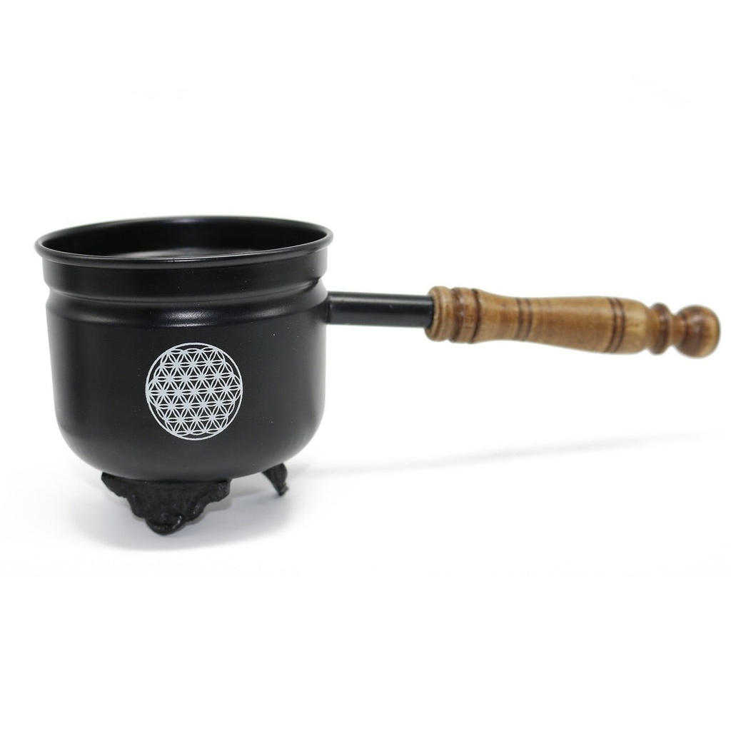 [14062] Flower of Life Smudge Pot w/ Handle – 4"