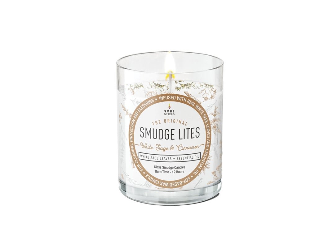 [91955] Smudge Lites Candle White Sage & Cinnamon – 4"