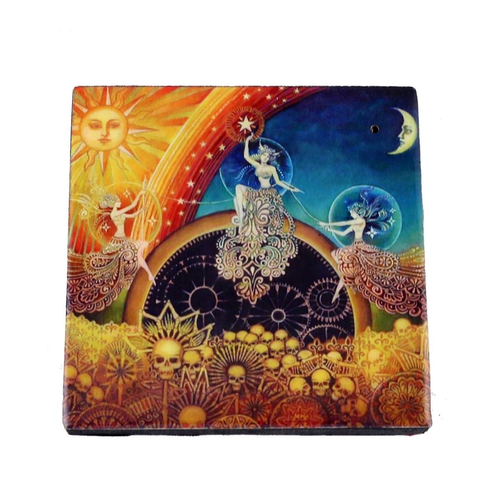 [91970] Celestial Wooden Incense Ashcatcher – 4"