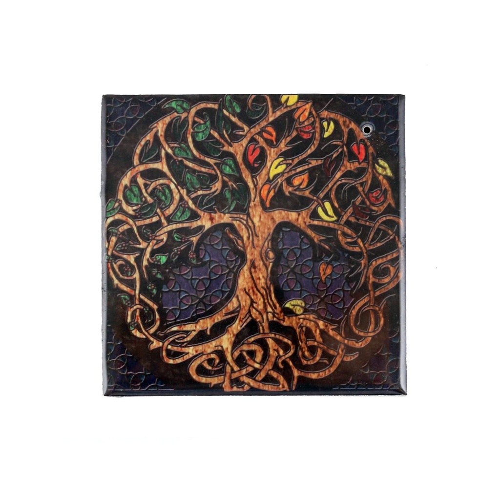 [91971] Tree of Life Wooden Incense Ashcatcher – 4"