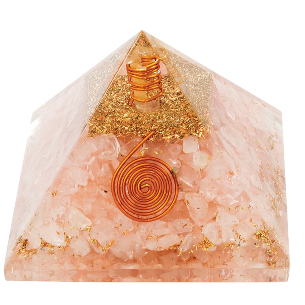 Rose Quartz Orgonite Crystal Pyramid – 60-70mm