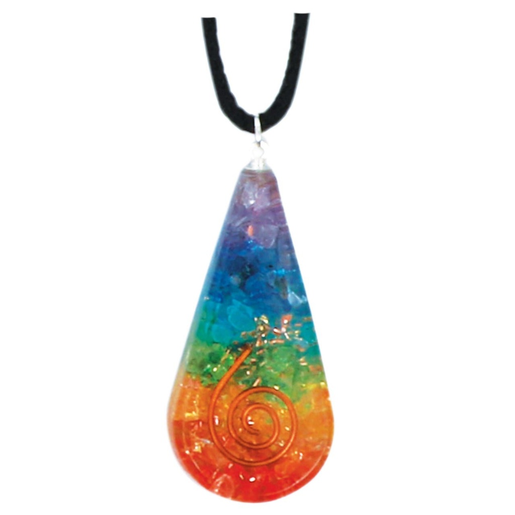 [92041] 7 Chakras Orgonite Crystal Necklace – 4.5cm