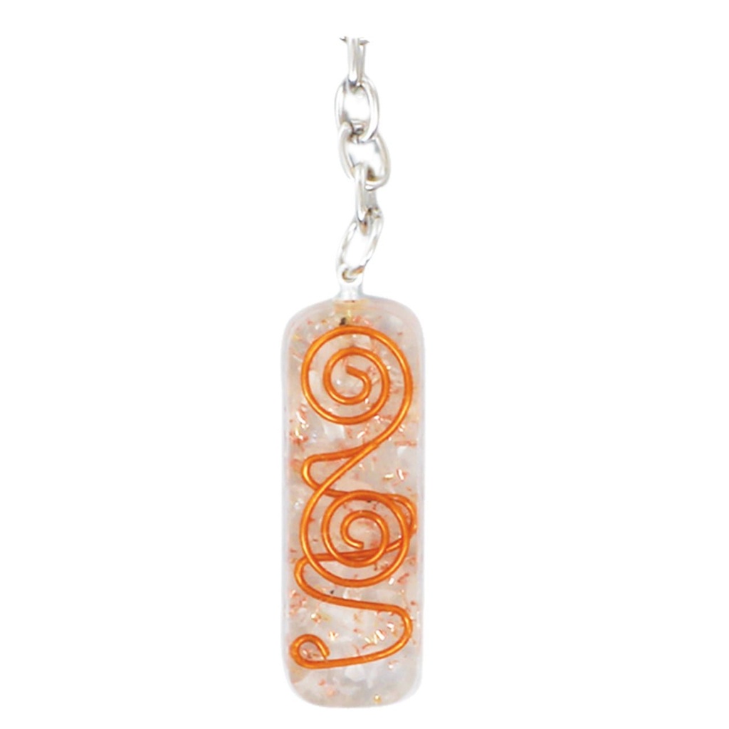[92055] Selenite Orgonite Crystal Keychain – 4.5cm
