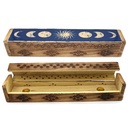 Celestial Phases Wooden Incense Coffin Box