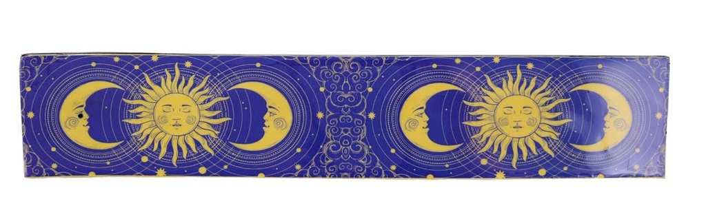 [92083] 11" Sun & Moon Wooden Incense Ashcatchers – Set of 6