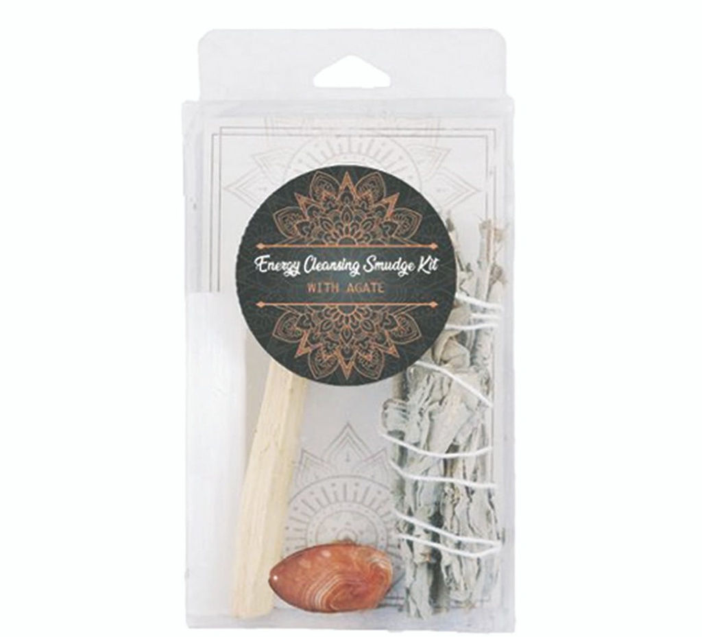 Energy Cleansing Smudge Kit w/ Agate