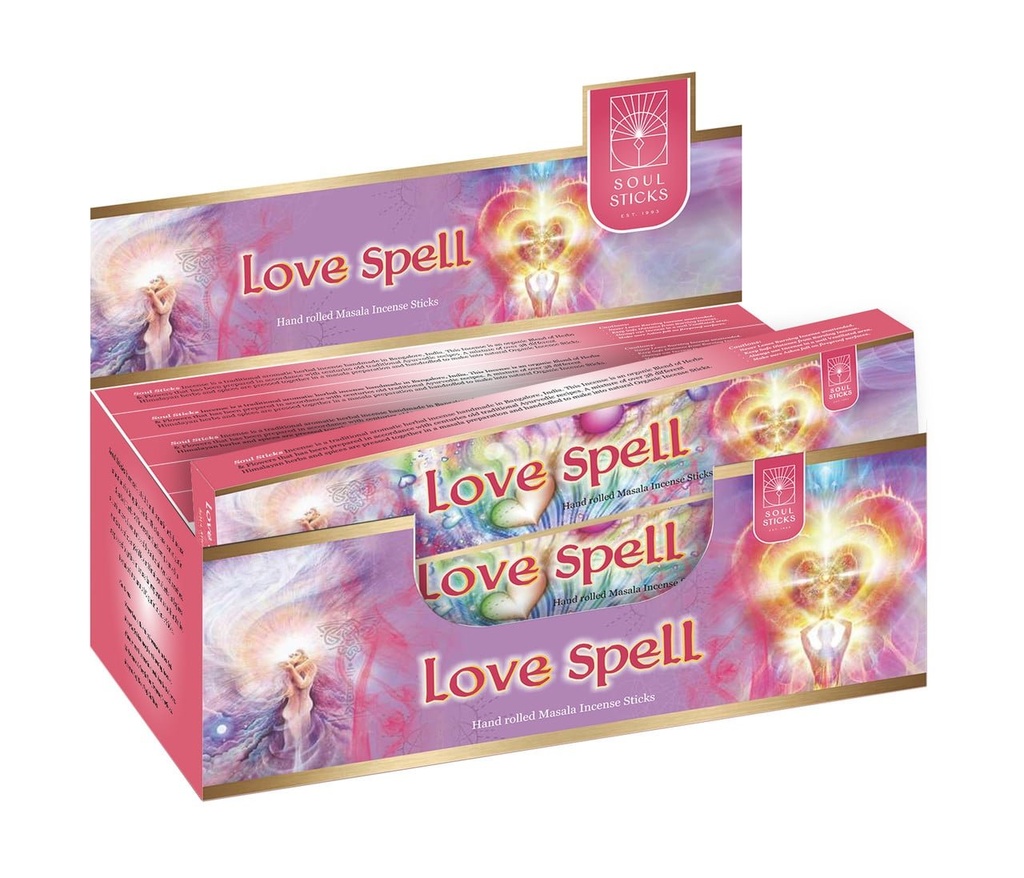 Soul Sticks Love Spell Masala Incense Sticks – 15g / 12-Pack Box