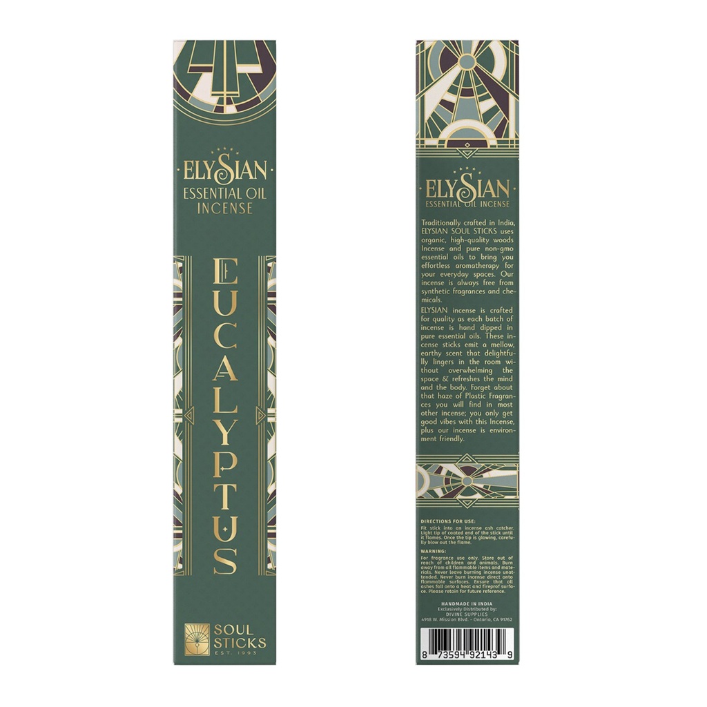 Elysian Eucalyptus Essential Oil Incense Sticks