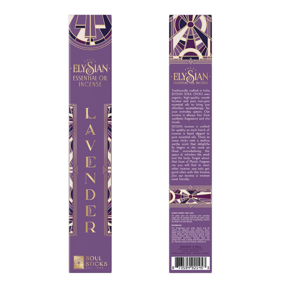 Elysian Lavender Essential Oil Incense Sticks