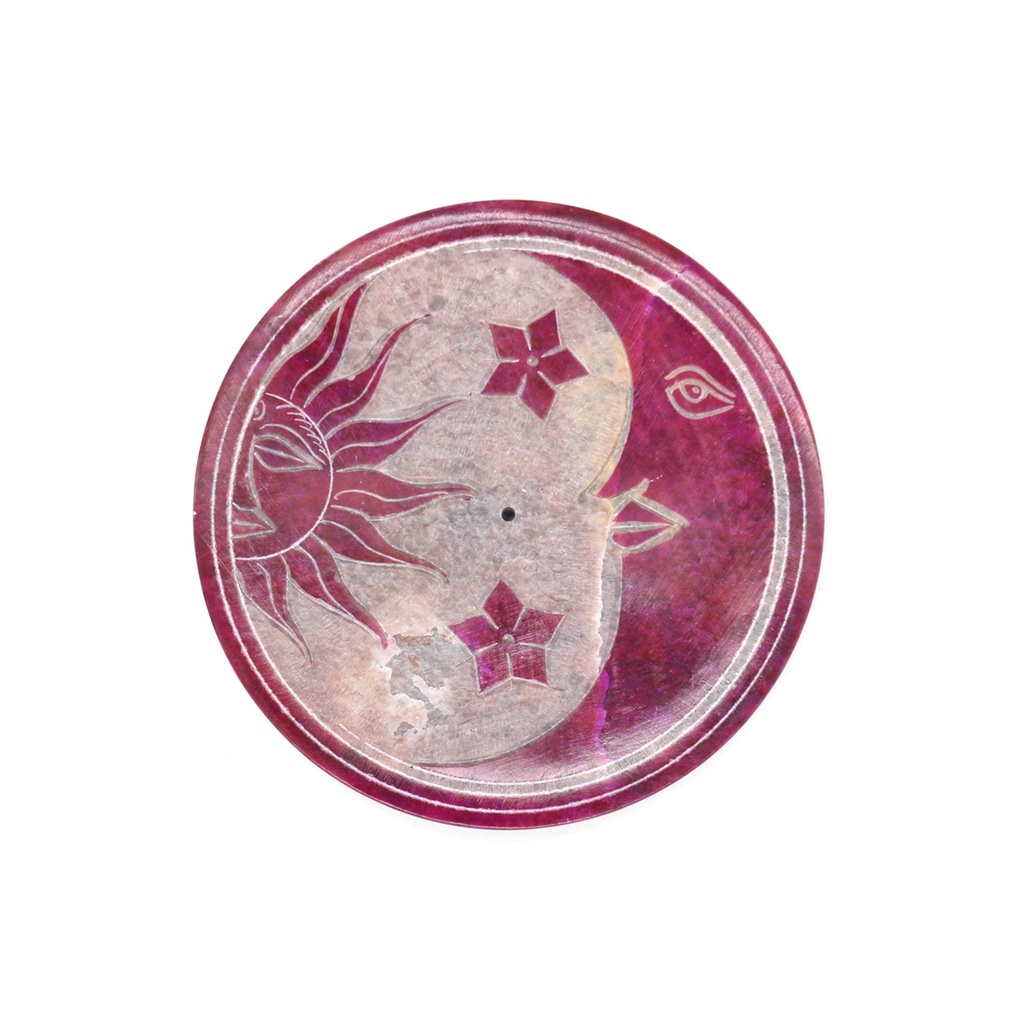 Pink Celestial Soapstone Incense Burner – 4"