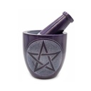 Purple Pentacle Soapstone Mortar & Pestle – 4" x 3.5"