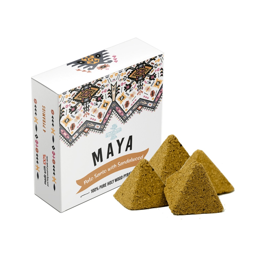 [92204] Maya Palo Santo w/ Sandalwood Incense Pyramids – 4 pcs