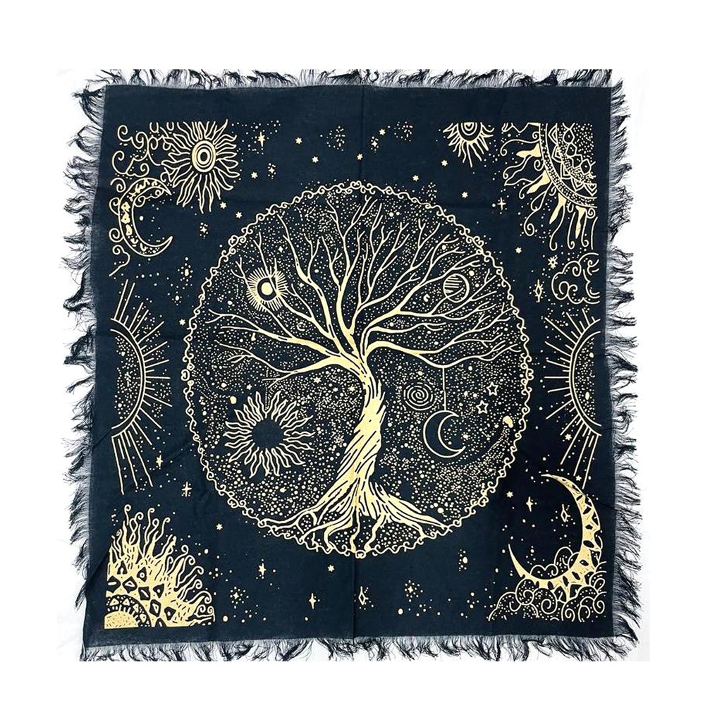 Golden Tree Altar Cloth Tapestry – 18" x 18"