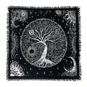 Black Tree of Life Altar Cloth Tapestry – 24" x 24"