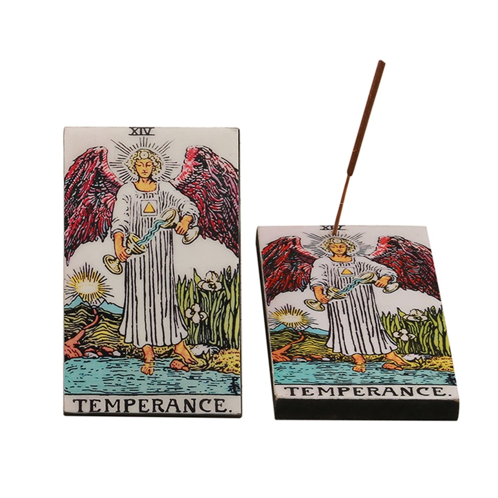 [94022] Temperance Tarot Card Wooden Ash Catcher – 3" x 5"