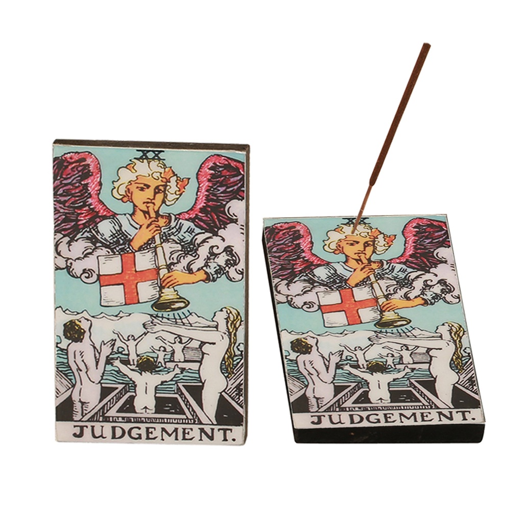 [94028] Judgement Tarot Card Wooden Ash Catcher – 3" x 5"