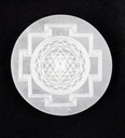 Yantra Round Selenite Incense Burner – 3"