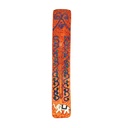 11" Orange Patterned Mango Wood Incense Ash Catcher