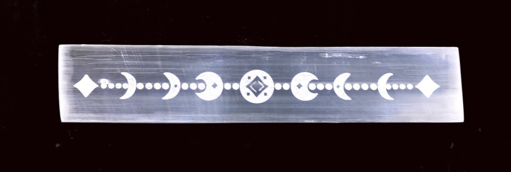 [94128] Celtic Moon Selenite Incense Ash Catcher – 8"