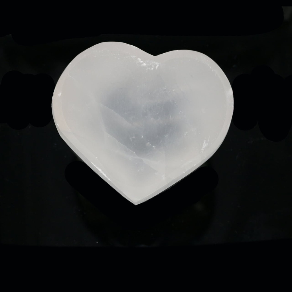 [94135] Heart Shaped Selenite Smudge Bowl – 4"