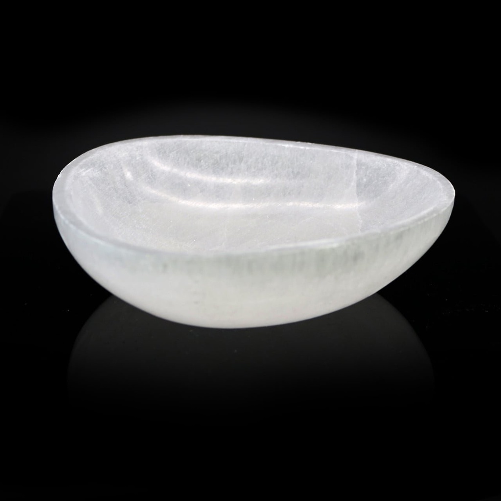 [94137] Libre Oval Selenite Smudge Bowl – 6"