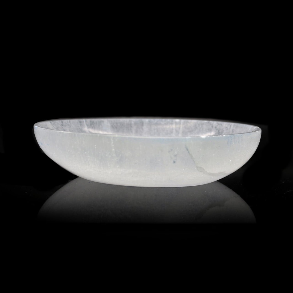 [94138] Oval Selenite Smudge Bowl – 5"