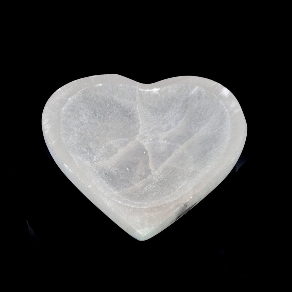 [94146] Heart Shaped Selenite Smudge Bowl – 5"