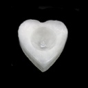 Heart Shaped Selenite Candle Holder – 3.25"