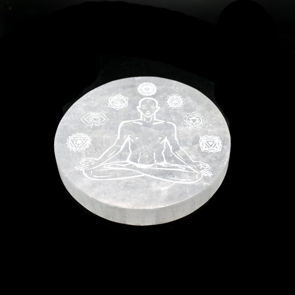 [94177] Round Meditation Selenite Charging Plate – 4"