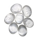Seven Chakras Engraved Selenite Stones Set