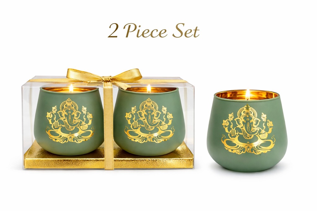 [99153T] Ganesha Candle Holder – 4" / Set of 2