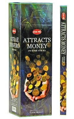 [H100-ATRRACTSMONEY] HEM Attracts Money Square Incense Sticks – 25-Pack Box