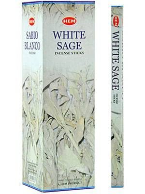 [H100-WHITESAGE] HEM White Sage Square Incense Sticks – 25-Pack Box