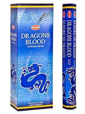 HEM Dragon's Blood Blue Hexa Incense Sticks – 6-Pack Box
