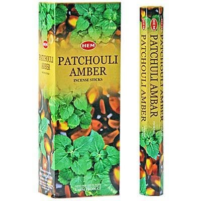 HEM Patchouli Amber Hexa Incense Sticks – 6-Pack Box