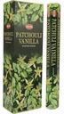 HEM Patchouli Vanilla Hexa Incense Sticks – 6-Pack Box