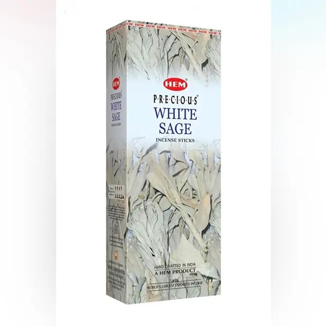 [H220-PRECIOUSWHITESAGE] HEM Precious White Sage Hexa Incense Sticks – 6-Pack Box