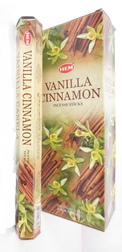 [H220-VANILLACINNAMON] HEM Vanilla Cinnamon Hexa Incense Sticks – 6-Pack Box