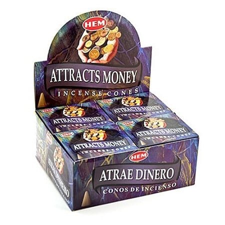 [H400-ATTRACTSMONEY] HEM Attracts Money Incense Cones – 12-Pack Box