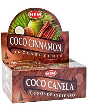HEM Coconut Cinnamon Incense Cones – 12-Pack Box