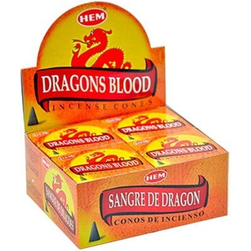 [H400-DRAGONSBLOOD] HEM Dragon's Blood Incense Cones – 12-Pack Box
