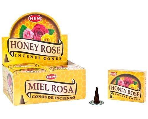 [H400-HONEYROSE] HEM Honey Rose Incense Cones – 12-Pack Box