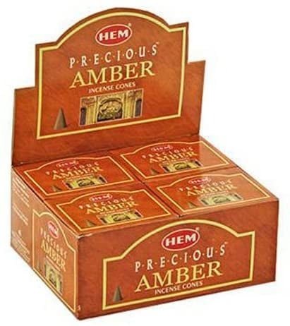 HEM Precious Amber Incense Cones – 12-Pack Box