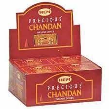 HEM Precious Chandan Incense Cones – 12-Pack Box