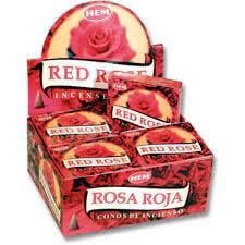 HEM Red Rose Incense Cones – 12-Pack Box