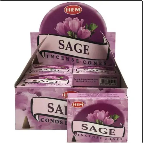[H400-SAGE] HEM Sage Incense Cones – 12-Pack Box