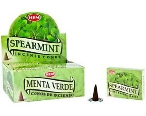 [H400-SPEARMINT] HEM Spearmint Incense Cones – 12-Pack Box