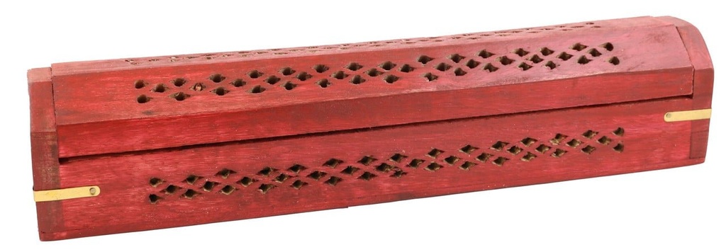 [HR] Red Diamond Wooden Incense Coffin Box – 12"