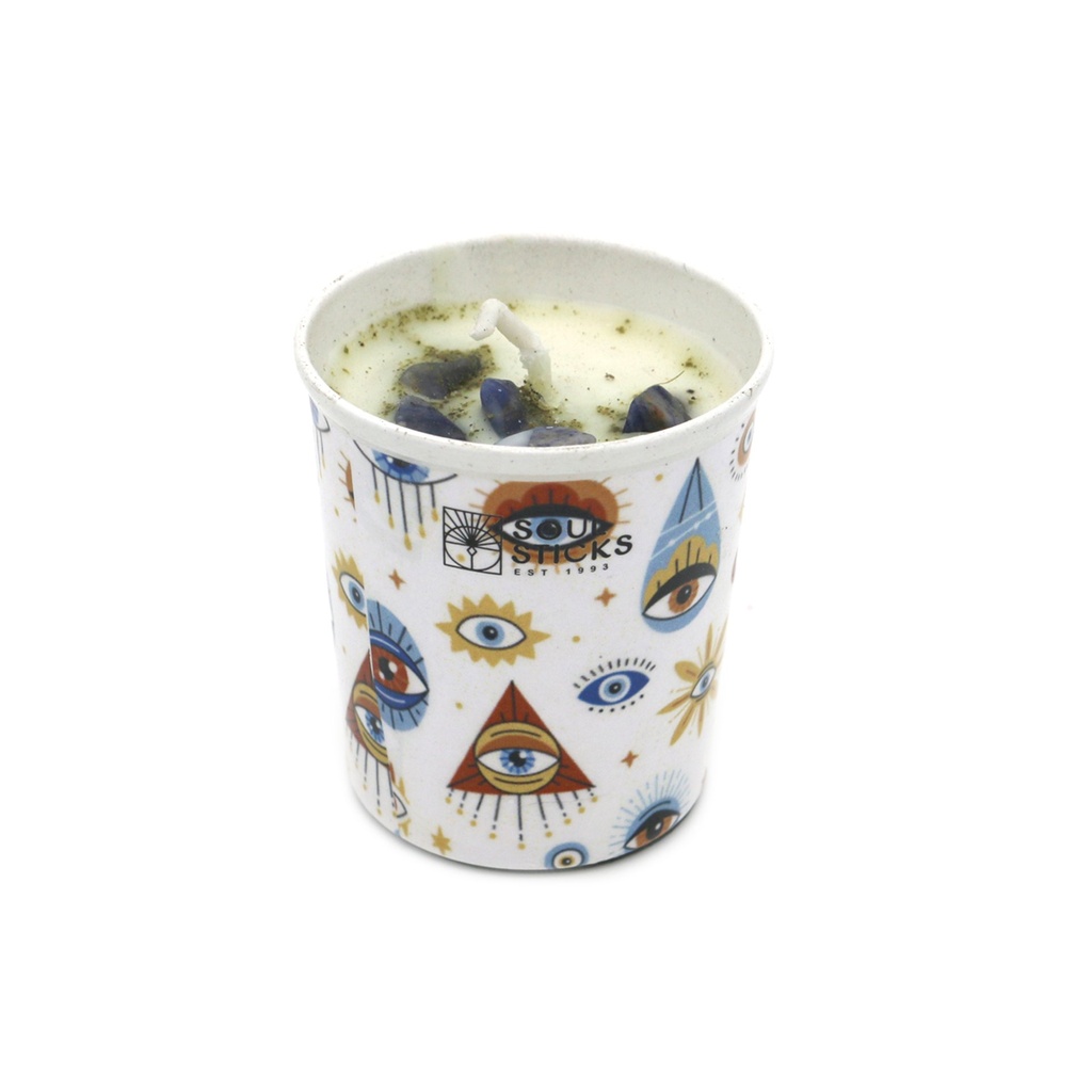 Bohemian Evil Eye Scented Votive Candle – 4"